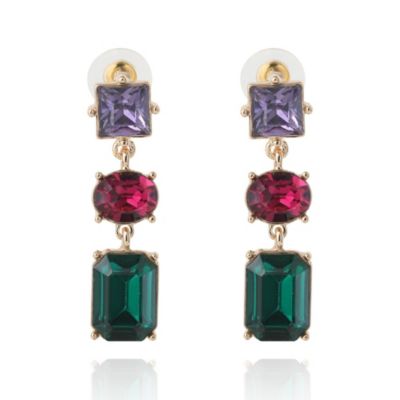BCBGeneration - BCBG Generation Multi-Gem Drop Earrings Gold