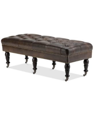 Simpli Home - Felden Tufted Ottoman Distressed