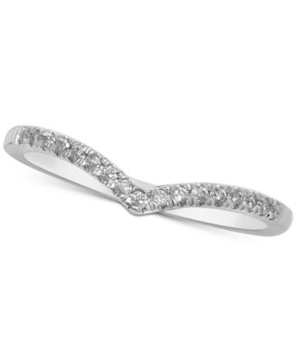 Macy's - Diamond "V" Stackable Ring (1/10 ct. t.w.) White Gold