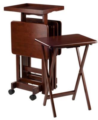 Winsome - 6-Piece Snack Table Set Brown