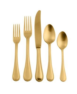 Mepra - Perla Flatware Set, 20 Pieces Gold-Tone