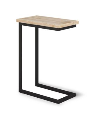 Simpli Home - Skyler Solid Mango Wood C Side Table Distressed White Wash