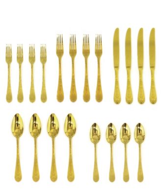 Mepra - Casablanca Oro Flatware Set, 20 Piece Gold-Tone