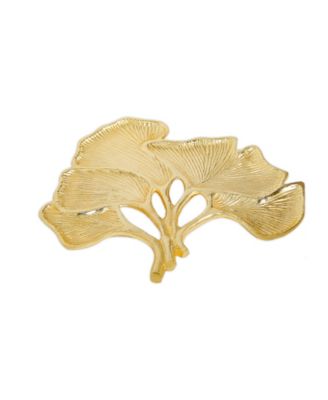 Classic Touch - 11.75" Leaf Sectional Dish Gold-Tone