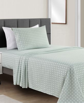 Fairfield Square Collection - Microfiber Easy Care Printed 3-Pc. Sheet Set, Twin Sage Interlocking