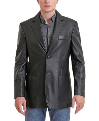 BGSD - Men's Men Kai Two-Button Leather Blazer Black
