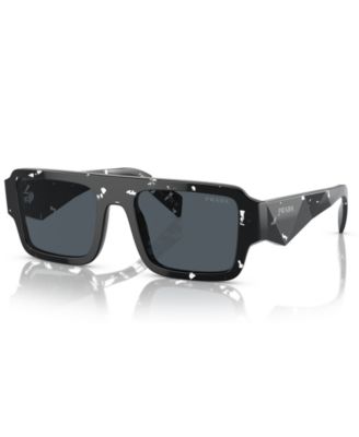 PRADA - Low Bridge Rectangular Men's Sunglasses, PR A05SF Tortoise Black Crystal