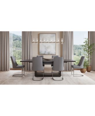 Macy's - Tivie 7 Pc Dining Set (Rectangular Table + 6 Dining Chairs) Brown