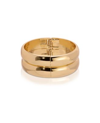 ETTIKA - Simple Stackable Silver-Plated Bangle Bracelet Set Gold
