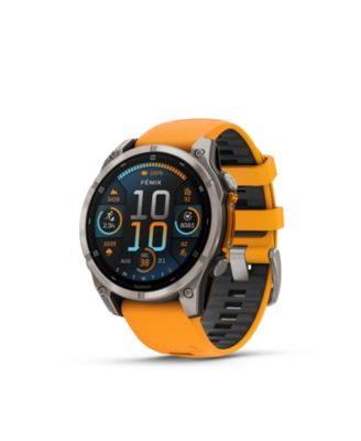 Garmin - fenix 8 47mm, AMOLED, Ultimate Outdoor GPS Smartwatch, Saphire Spark orange/graphite band