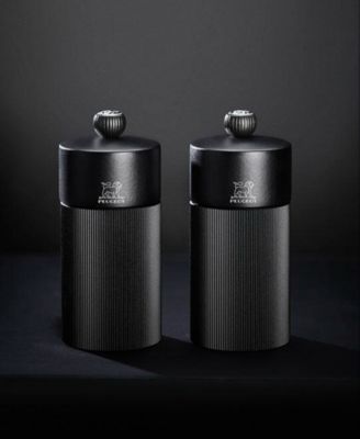 Peugeot - Line 5" Pepper and Salt Mill Set Black aluminum