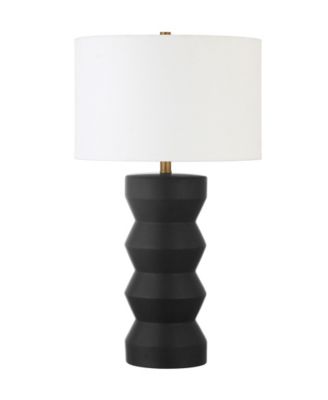 Hudson & Canal - Carlin Ribbed Table Lamp Matte Black