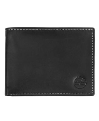 Timberland - Men's Cloudy Passcase Leather Wallet Black