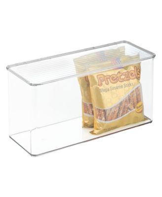 iDesign - Stackable Hinged-Lid Pantry Storage Box Clear