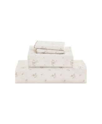 Macy's - Callie Floral 200-Thread Count Cotton 4-Pc. Sheet Set, Full Tan