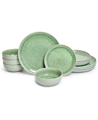 Sango - Asher 12-Pc. Dinnerware Set, Service For 4 Green