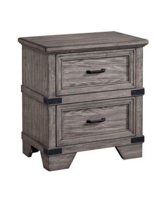 Intercon - Nightstand, 2 Drawer in Brushed Steel Silver