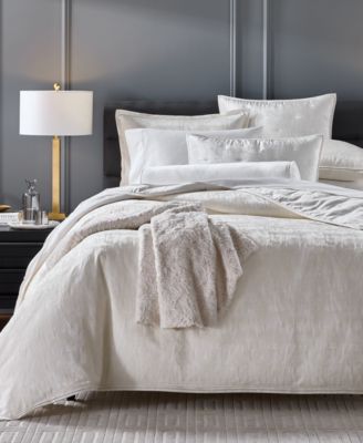 Hotel Collection - Cresca Solid 3-Pc. Comforter Set, Full/Queen Cream