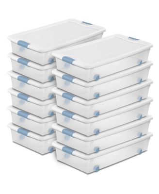 Sterilite - 56 Quart Latching Stackable Wheeled Storage Container w/ Lid (12 Pack) Multi color