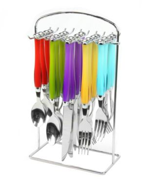 Gibson Home - Santoro 20 Piece Flatware Set with Hanging Rack Multi