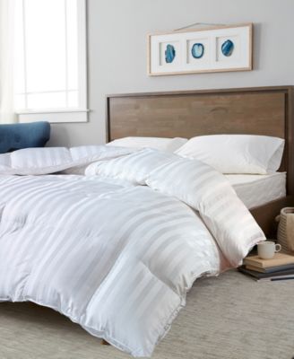 Blue Ridge - Duraloft® Down Alternative 500 Thread Count Damask Stripe Comforter, Twin White