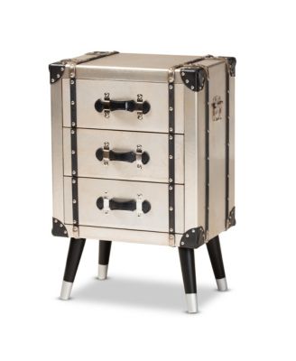 Baxton Studio - Dilan Nighstand Silver