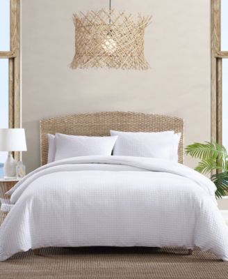 Tommy Bahama Home - Basketweave Solid 3-Pc. Piece Comforter Set, Queen White