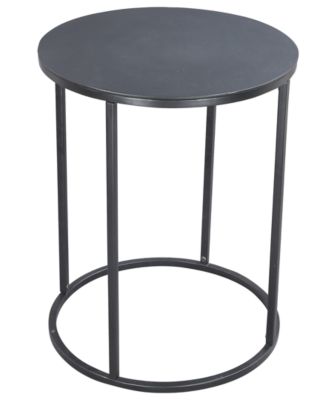 Macy's - Declan Round Side Table Antique-like Charcoal