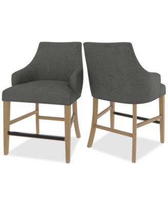 Furniture - Nelin 2pc Counter Height Chair Set Slate