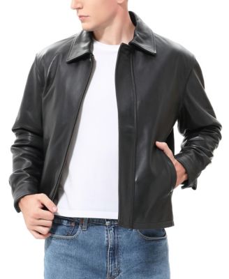 BGSD - Men Ryan Zip Front Leather Jacket Black