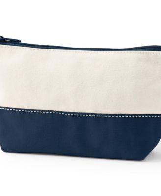 Lands' End - Zipper Canvas Pouch Natural/radiant navy