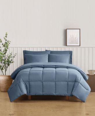 Truly Soft - Green Solid 3-Pc. Comforter Set, Full/Queen Blue