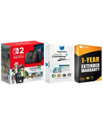 Nintendo - Switch 2 Pokemon Legends: Z-A Bundle with MightySkins Customization Code and 1 Year Extended Warranty Black