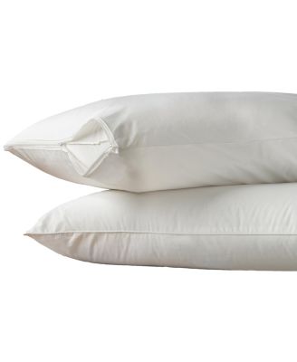 AllerEase - Hot Water Washable Zippered 2-Pack Pillow Protector, Standard/Queen White