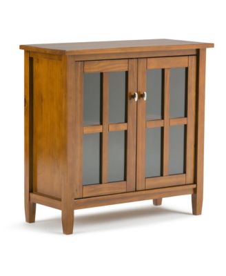 Simpli Home - Warm Shaker Low Storage Cabinet Light Brown