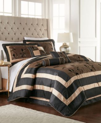Stratford Park - Pastora 7-Piece Comforter Set, Full Bronze