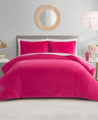 Juicy Couture - Velour 3-Pc. Comforter Set, Full/Queen Hot Pink