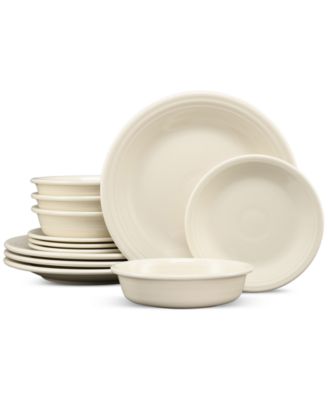 Fiesta - Classic Rim 12 Pc. Dinnerware Set, Service For 4 Linen
