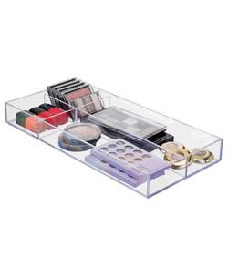 iDesign - 4-Section Stackable Makeup Drawer Organizer - Clear Clear