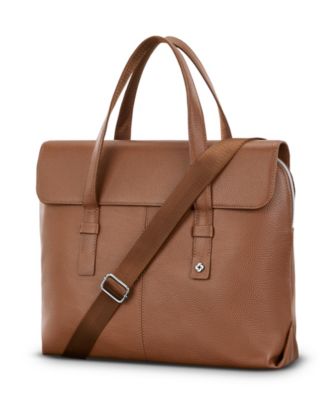 Samsonite - 14" Mobile Solution 2 Leather Convertible Brief Cognac