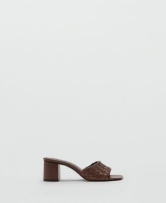 MANGO - Women's Braided Strap Sandals Chocolate
