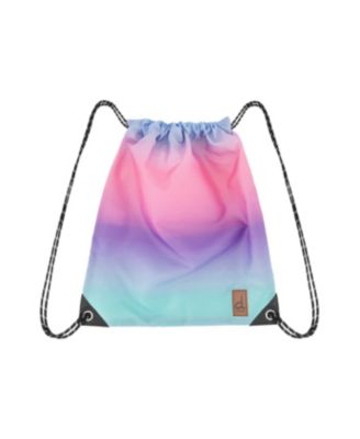 Deux par Deux - Little Girl Durable Lightweight Drawstring Bag Blue and mauve gradient