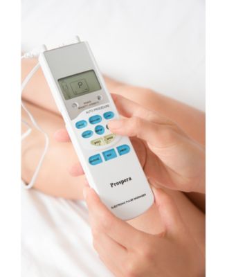 Prospera - Electronic Pulse Massager Extra Value Set with 8 Refill Pads, Portable TENS EMS Device for Targeted Muscle Relaxation and Pain Relief White