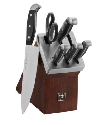 Henckels - Statement 7-Piece Self-Sharpening Knife Block Set Brown