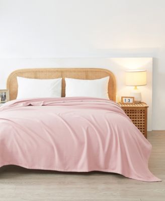 MELANGE HOME - Egyptian Cotton Blanket, Twin Tea Rose