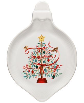 Holly Berry Christmas Tree Ornament Shaped Plate image