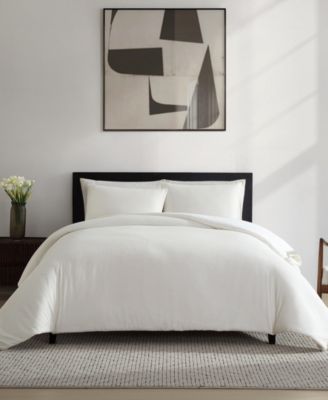 Vera Wang - Threaded Basketweave Cotton 3-Pc. Comforter Set, Queen White
