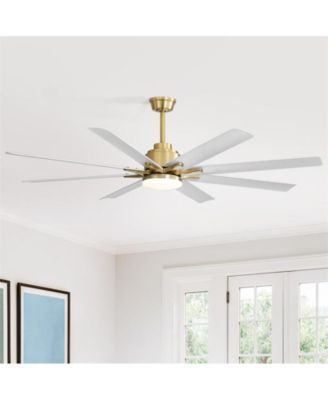 Sofucor - 66 Inch 8 Blade Ceiling Fan with Intelligent Remote Control and App Timing Function Gold
