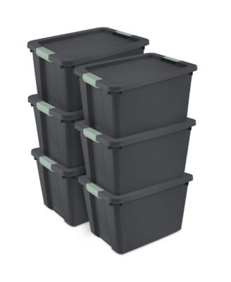 Sterilite - 6 Pack 20 Gallon Latch Tote, Stackable Plastic Storage Bin Container